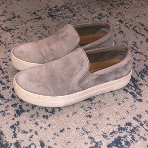 Steve Madden Grey Suede Platform Slip On